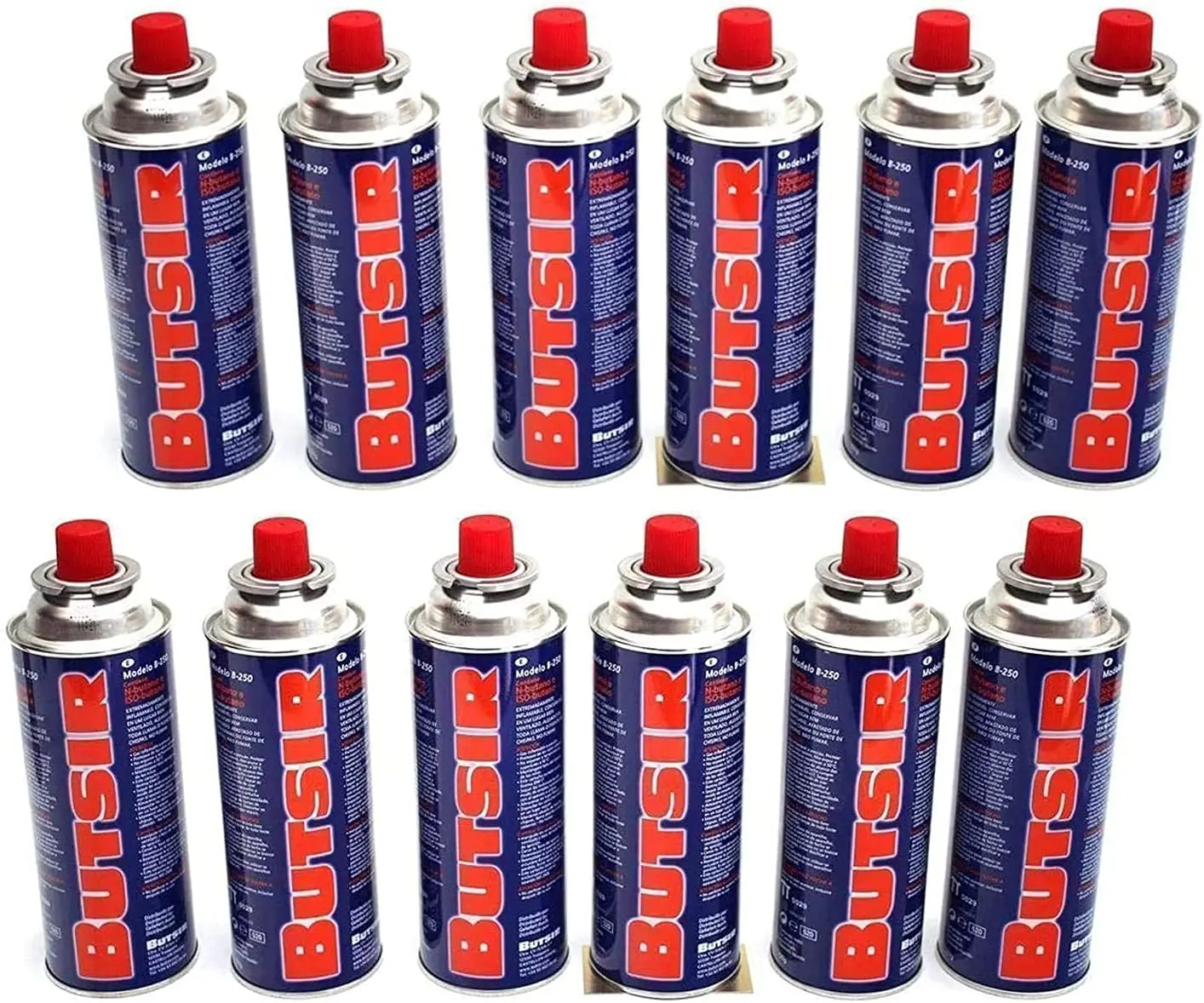 Pack de 12 cartuchos de gas Butsir B250 - campinggastop.com