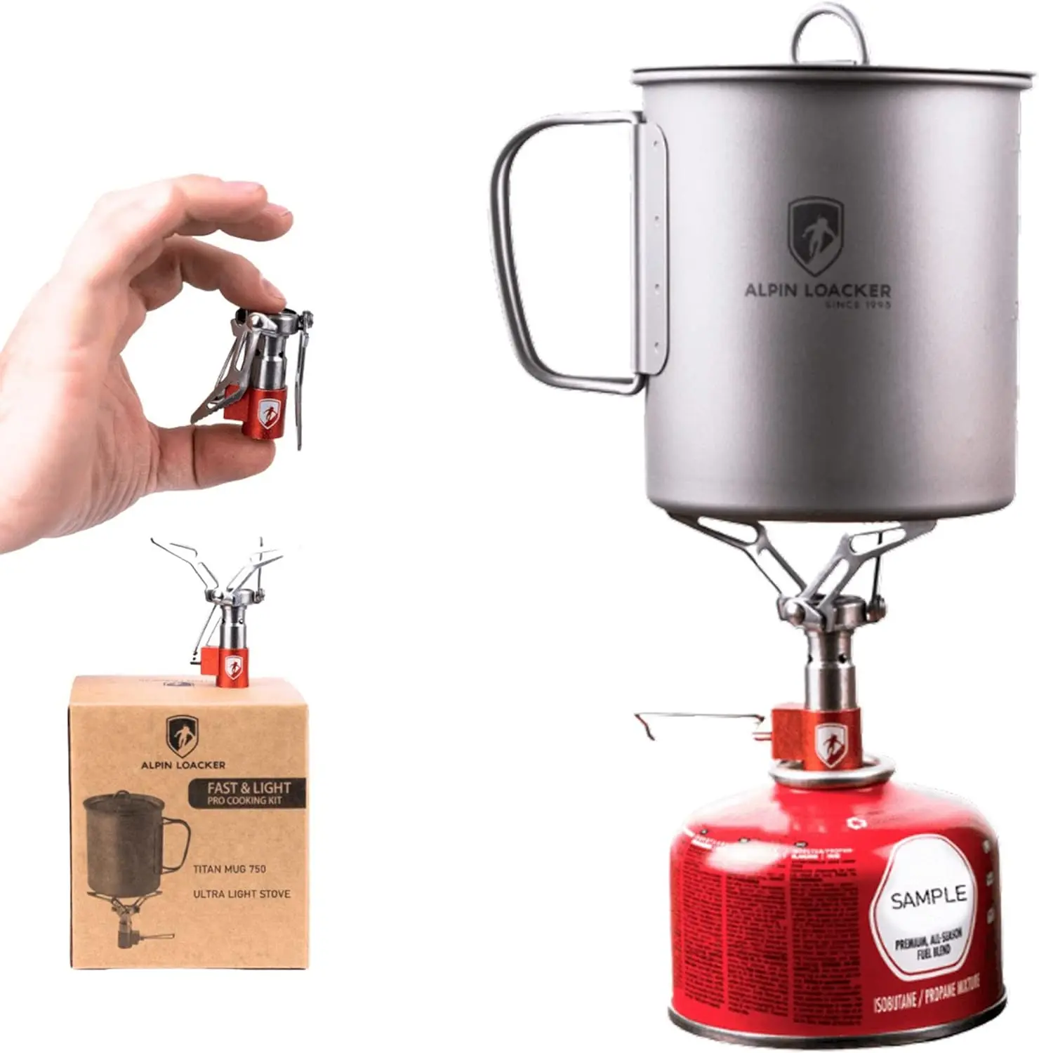 Juego de cocina Alpin Camping con mini hornillo portátil incluido - campinggastop.com