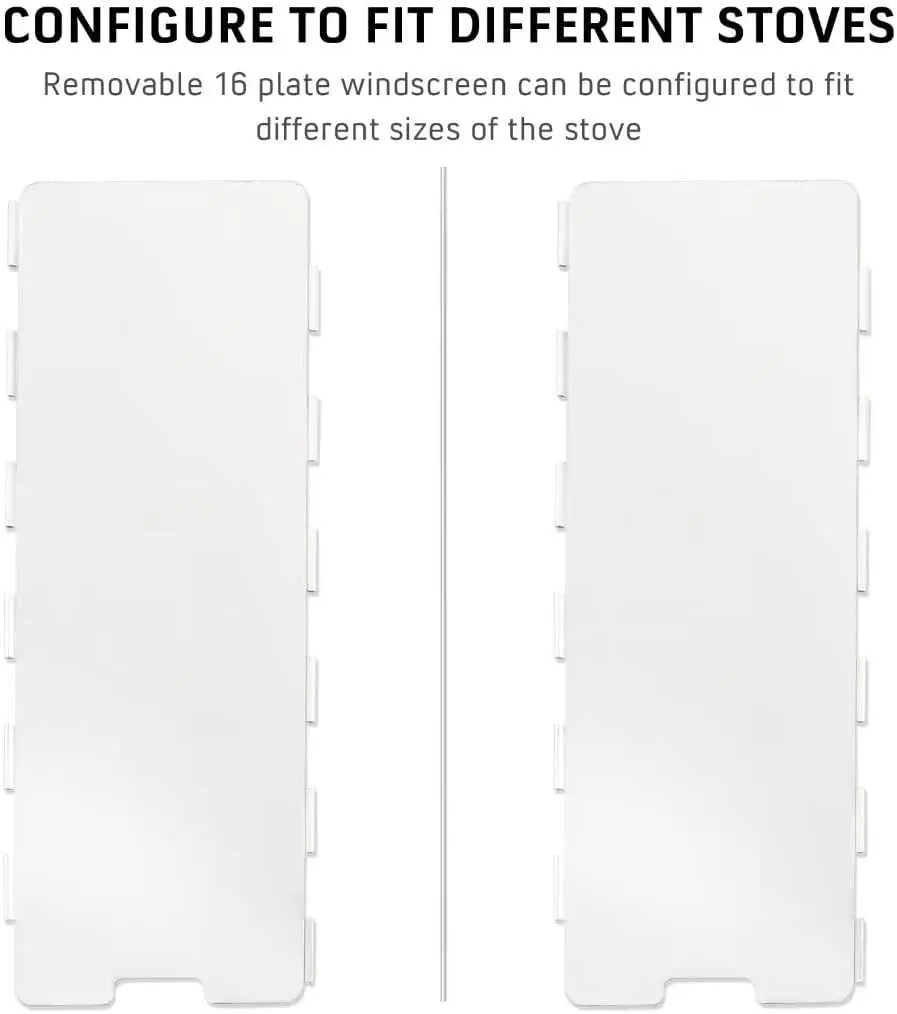 Parabrisas para hornillo de 16 placas plegables Sagafy - campinggastop.com