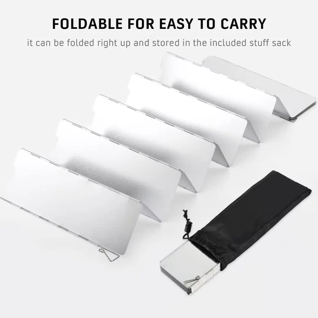 Parabrisas para hornillo de 16 placas plegables Sagafy - campinggastop.com