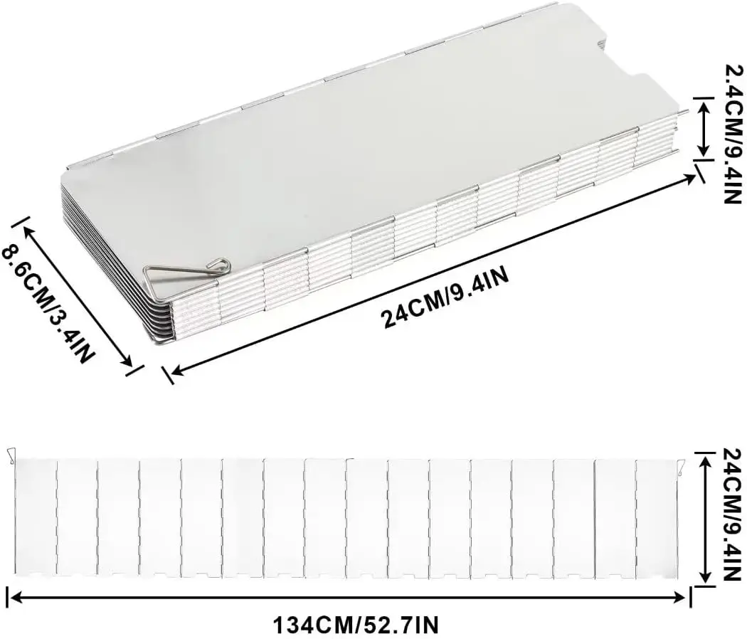 Parabrisas para hornillo de 16 placas plegables Sagafy - campinggastop.com